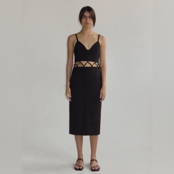 Paloma Wool Dresses & Skirts - PALOMA WOOL Cut Out Pin Stripe Axel Three in One Midi Dress Skirt Top Size M